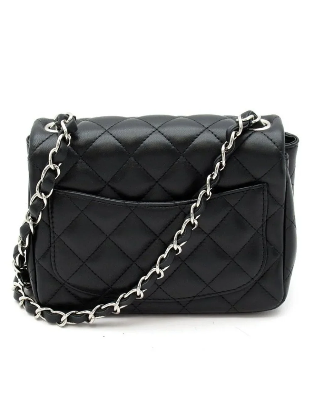 Chanel Mini Quilted Chain Shoulder Bag Lambskin Black